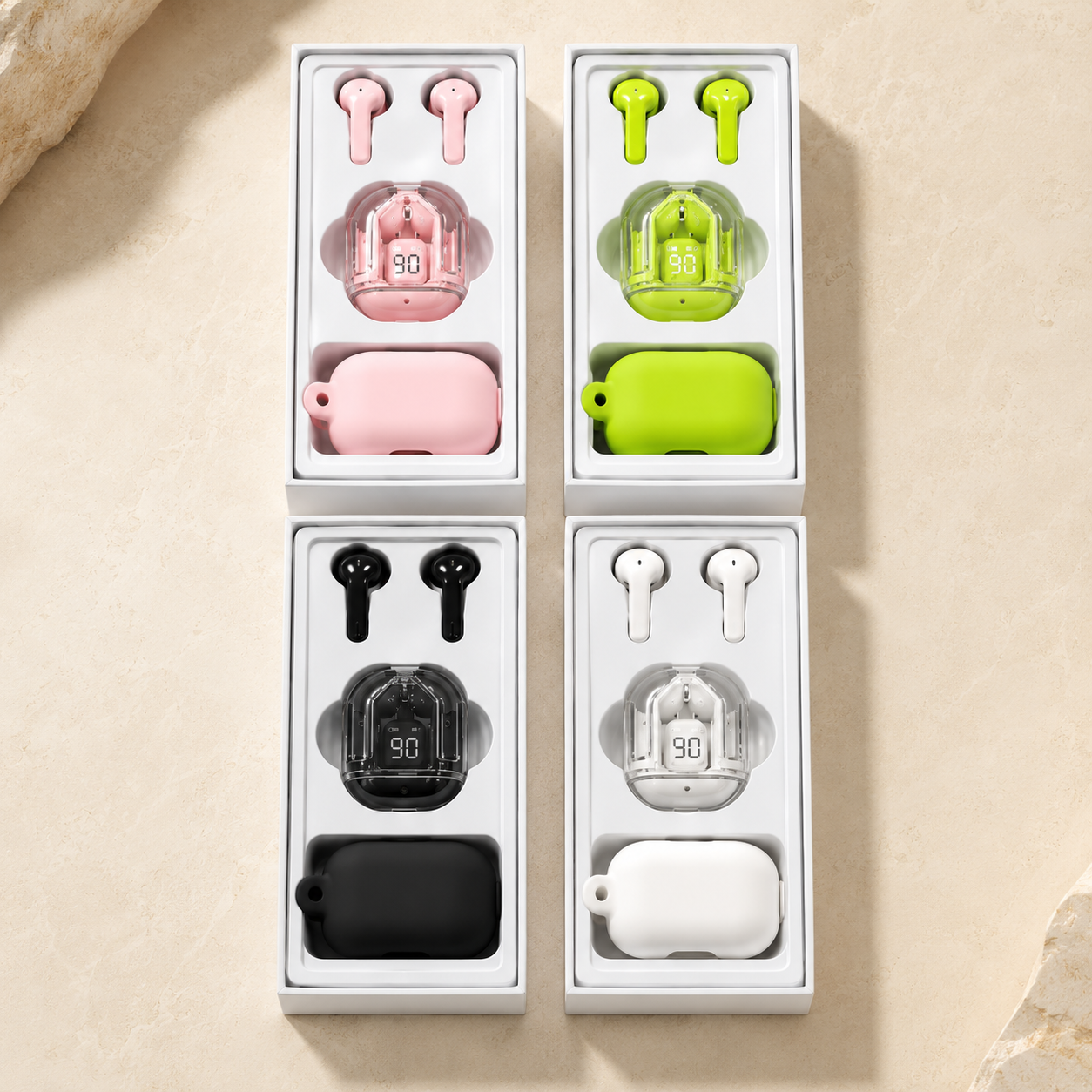Air 31 Transparent Wireless Earbuds With Free Silicone Pouch and Box Bluetooth